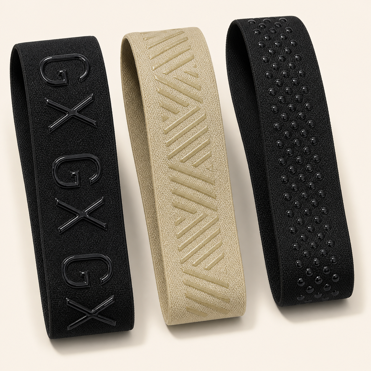 GX raised silicone printed elastic waistbands