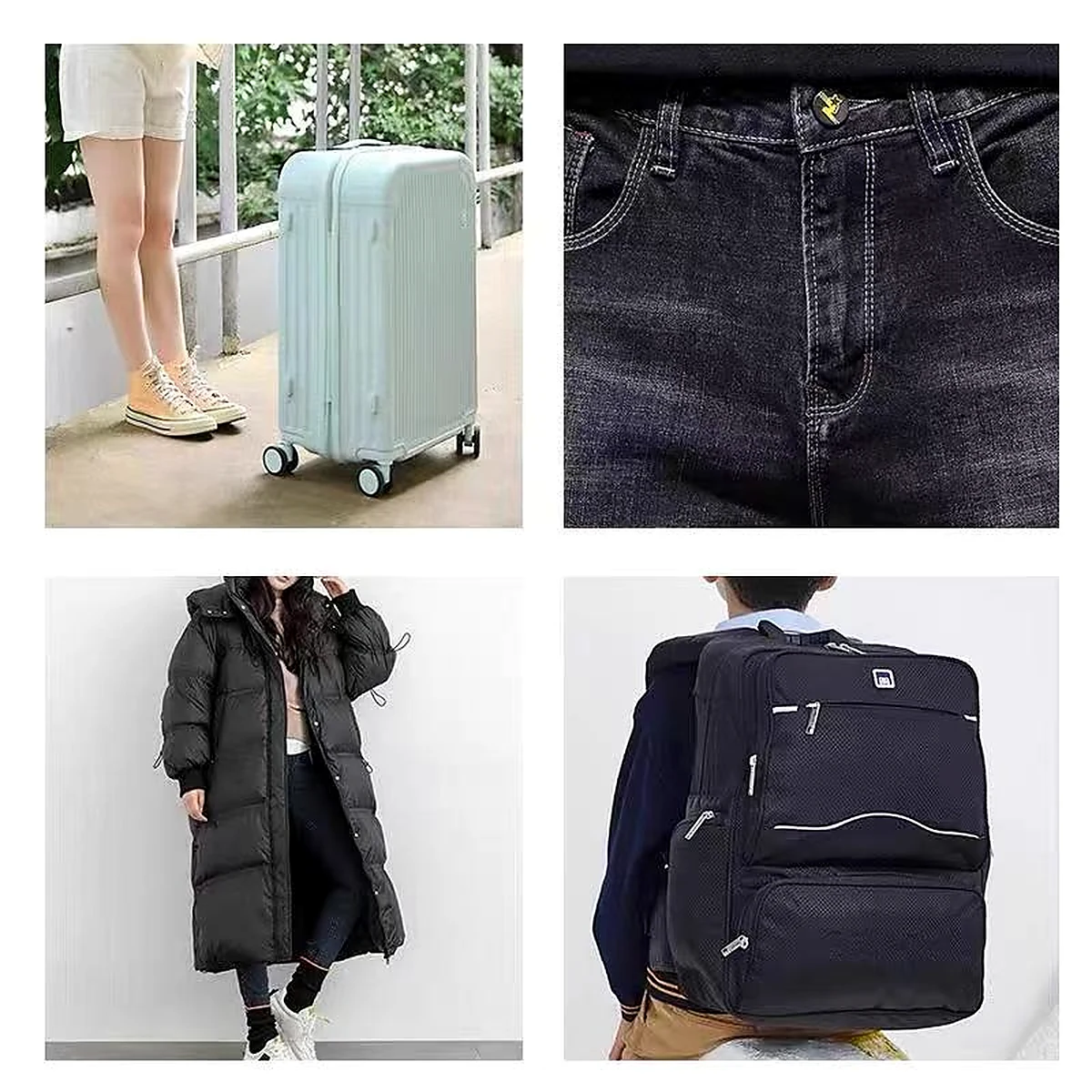 Zipper applications in luggage, denim, outerwear and backpacks