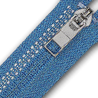 Blue zipper tape with silicone dot pattern